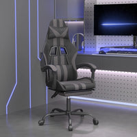Sedia da Gaming con Poggiapiedi Nero e Grigio in Similpelle cod mxl 67714