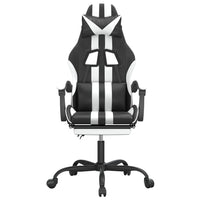 Sedia da Gaming con Poggiapiedi Nero e Bianco in Similpelle cod mxl 69311
