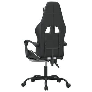 Sedia da Gaming con Poggiapiedi Nero e Bianco in Similpelle cod mxl 69311