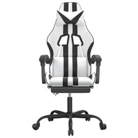 Sedia da Gaming con Poggiapiedi Bianco e Nero in Similpelle cod mxl 78579