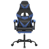 Sedia da Gaming con Poggiapiedi Nero e Blu in Similpelle cod mxl 66226