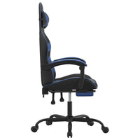 Sedia da Gaming con Poggiapiedi Nero e Blu in Similpelle cod mxl 66226