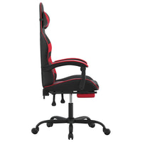 Sedia da Gaming con Poggiapiedi Nero e Rosso in Similpelle cod mxl 75796