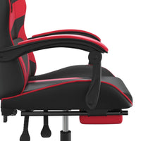 Sedia da Gaming con Poggiapiedi Nero e Rosso in Similpelle 3143855