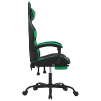 Sedia da Gaming con Poggiapiedi Nero e Verde in Similpelle 3143857