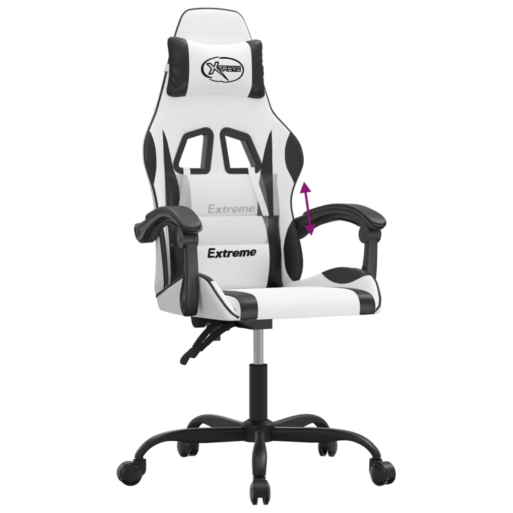 Sedia da Gaming Bianco e Nero in Similpelle 3143876