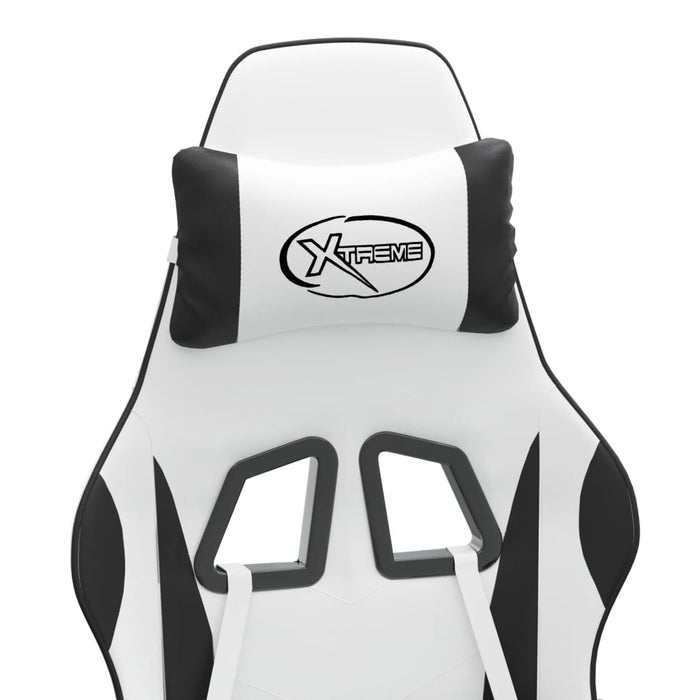 vidaXL Sedia da Gaming Bianco e Nero in Similpelle