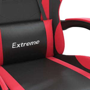vidaXL Sedia da Gaming con Poggiapiedi Nero e Rosso in Similpelle