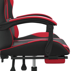 vidaXL Sedia da Gaming con Poggiapiedi Nero e Rosso in Similpelle