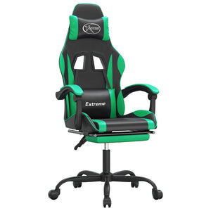 Sedia da Gaming con Poggiapiedi Nero e Verde in Similpellecod mxl 123805