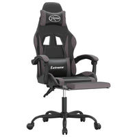 Sedia da Gaming con Poggiapiedi Nero e Grigio in Similpelle 3143882