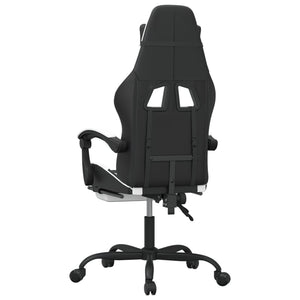 Sedia da Gaming con Poggiapiedi Nero e Bianco in Similpelle 3143883