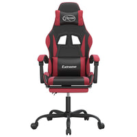 Sedia da Gaming con Poggiapiedi Nero e Rosso Vino in Similpelle cod mxl 65620