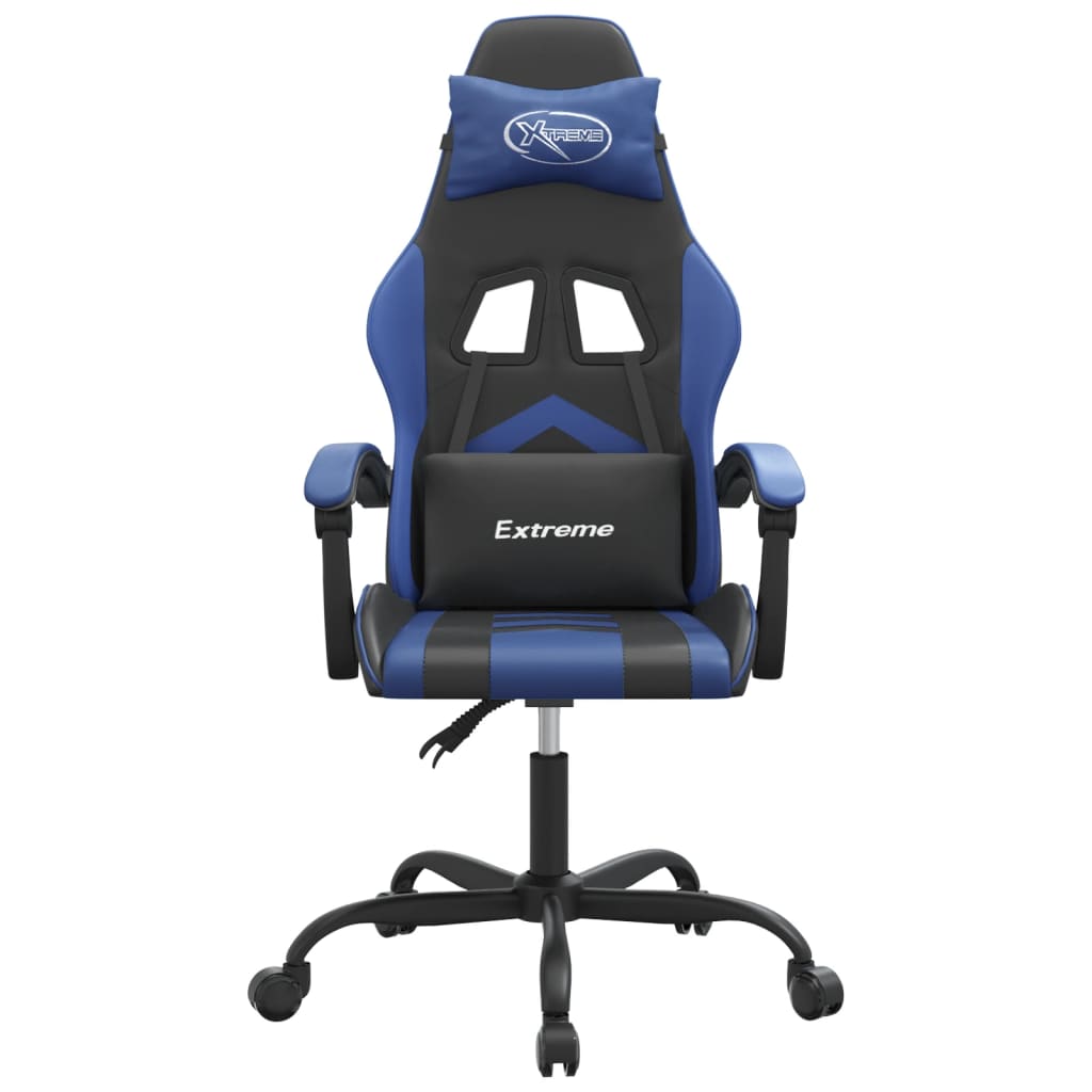 vidaXL Sedia da Gaming Nera e Blu in Similpelle