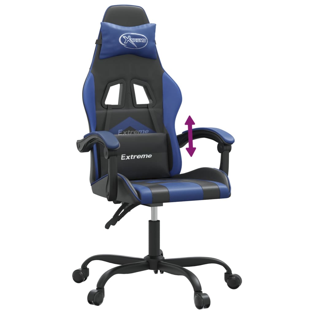 vidaXL Sedia da Gaming Nera e Blu in Similpelle