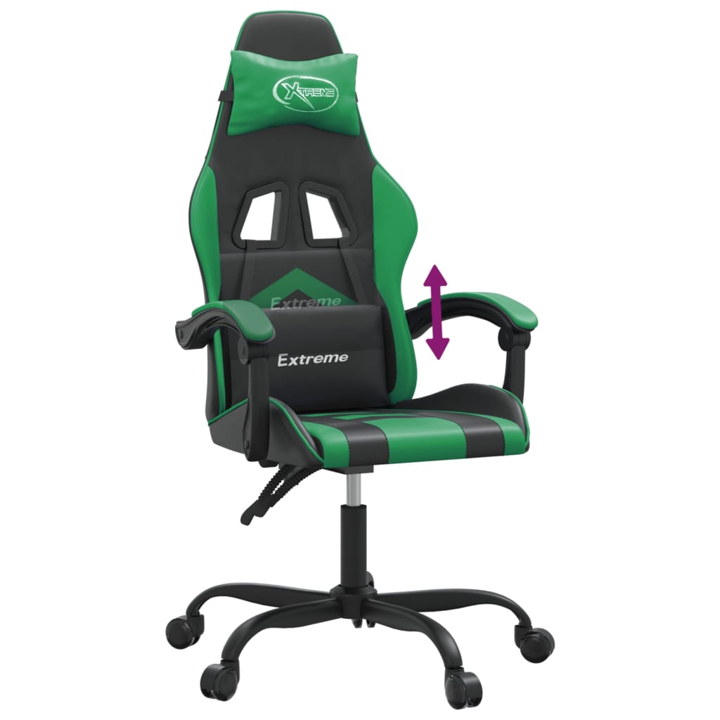 Sedia da Gaming Nera e Verde in Similpelle 3143893