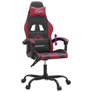 Sedia Gaming Nero e Rosso Vino in Similpelle cod mxl 65044