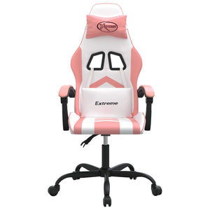 vidaXL Sedia da Gaming Bianco e Rosa in Similpelle