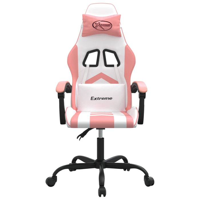 vidaXL Sedia da Gaming Bianco e Rosa in Similpelle