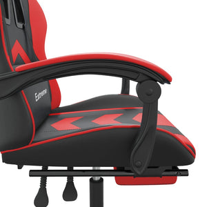 Sedia da Gaming con Poggiapiedi Nero e Rosso in Similpelle cod mxl 72791