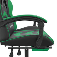 Sedia da Gaming con Poggiapiedi Nero e Verde in Similpelle 3143905