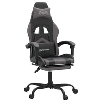 Sedia da Gaming con Poggiapiedi Nero e Grigio in Similpelle cod mxl 75012
