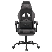 Sedia da Gaming con Poggiapiedi Nero e Grigio in Similpelle cod mxl 75012
