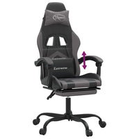 Sedia da Gaming con Poggiapiedi Nero e Grigio in Similpelle cod mxl 75012