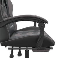 Sedia da Gaming con Poggiapiedi Nero e Grigio in Similpelle cod mxl 75012