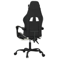 Sedia da Gaming con Poggiapiedi Nero e Bianco in Similpelle 3143907