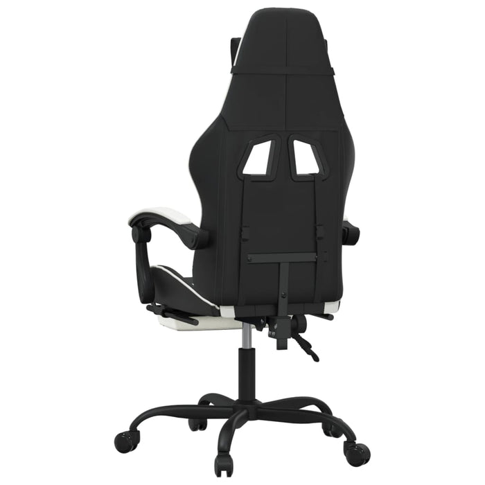Sedia da Gaming con Poggiapiedi Nero e Bianco in Similpelle 3143907