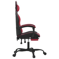 Sedia da Gaming con Poggiapiedi Nero e Rosso Vino in Similpelle cod mxl 78386