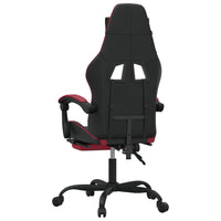 Sedia da Gaming con Poggiapiedi Nero e Rosso Vino in Similpelle cod mxl 78386