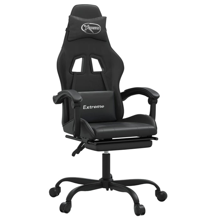 Sedia da Gaming con Poggiapiedi Nero in Similpelle 3143910