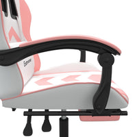 Sedia da Gaming con Poggiapiedi Bianco e Rosa in Similpelle 3143911