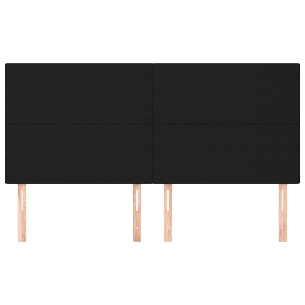 Testiera 4 pz Nera 90x5x78/88 cm in Tessuto 3116068