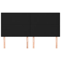 Testiera 4 pz Nera 90x5x78/88 cm in Tessuto 3116068