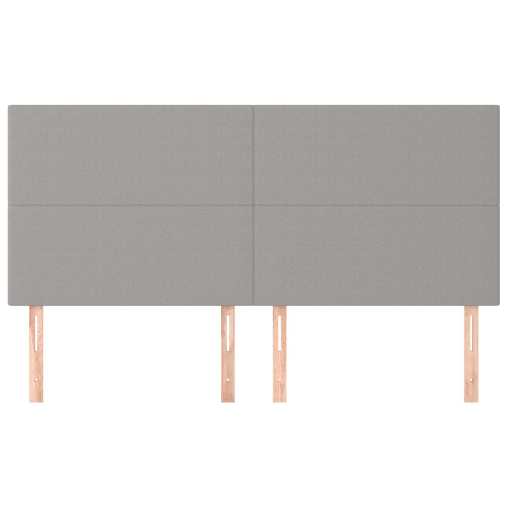 Testiera-Testata Decorativa Grigio Chiaro 200x5x118/128 cm Tessuto 318944