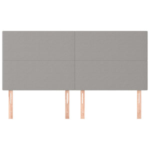 Testiera-Testata Decorativa Grigio Chiaro 200x5x118/128 cm Tessuto 318944