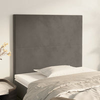 Testiera-Testata Decorativa Grigio Scuro 80x5x118/128 cm Velluto 571571