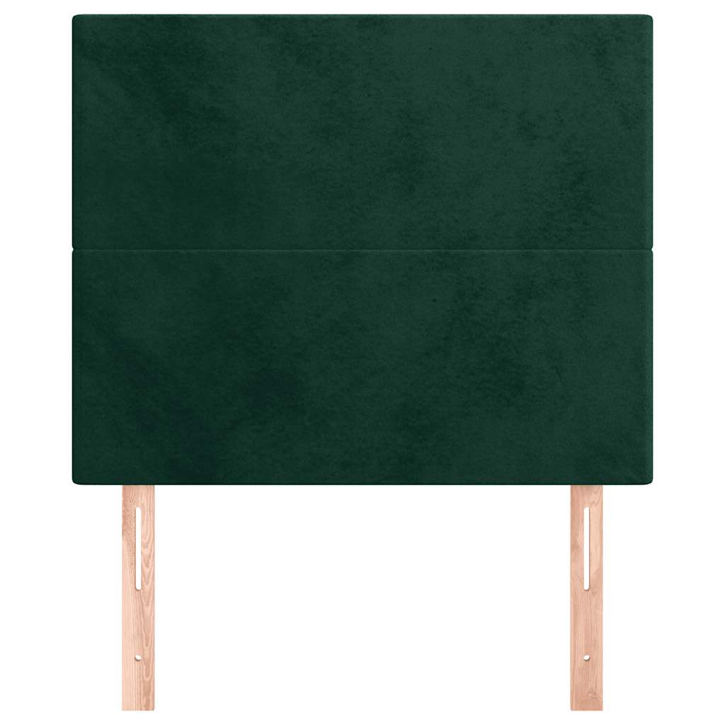 Testiera-Testata-Testiera Decorativa Verde Scuro 80x5x118/128 cm Velluto 101554