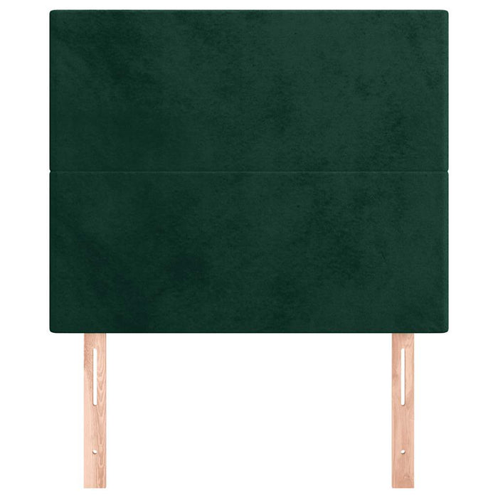 Testiera-Testata-Testiera Decorativa Verde Scuro 80x5x118/128 cm Velluto 101554