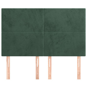 Testiera-Testata-Testiera Decorativa Verde Scuro 144x5x118/128 cm Velluto 992977