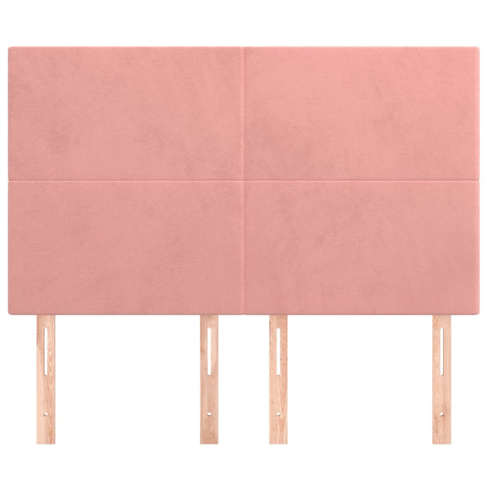 Testiera-Testata-Testiera Decorativa Rosa 144x5x118/128 cm Velluto 822874