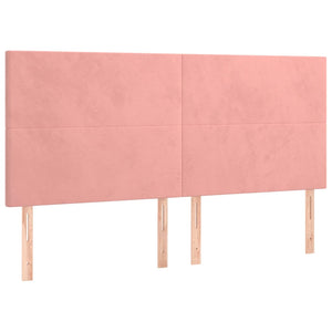 Testiera-Testata-Testiera Decorativa Rosa 180x5x118/128 cm Velluto 723460