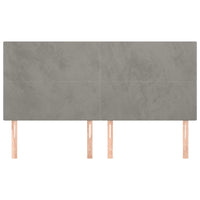Testiere 4 pz Grigio Chiaro 100x5x78/88 cm in Velluto 3116118