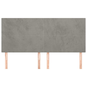Testiere 4 pz Grigio Chiaro 100x5x78/88 cm in Velluto 3116118