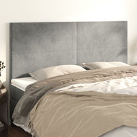 Testiere 4 pz Grigio Chiaro 100x5x78/88 cm in Velluto 3116118