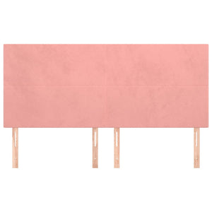 Testiere 4 pz Rosa 100x5x78/88 cm in Velluto 3116123