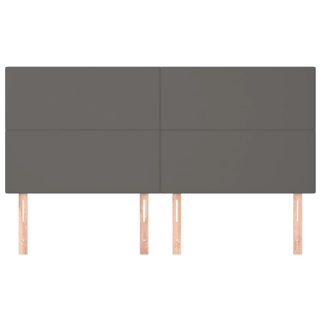 Testiera 4 pz Grigio 80x5x78/88 cm in Similpelle